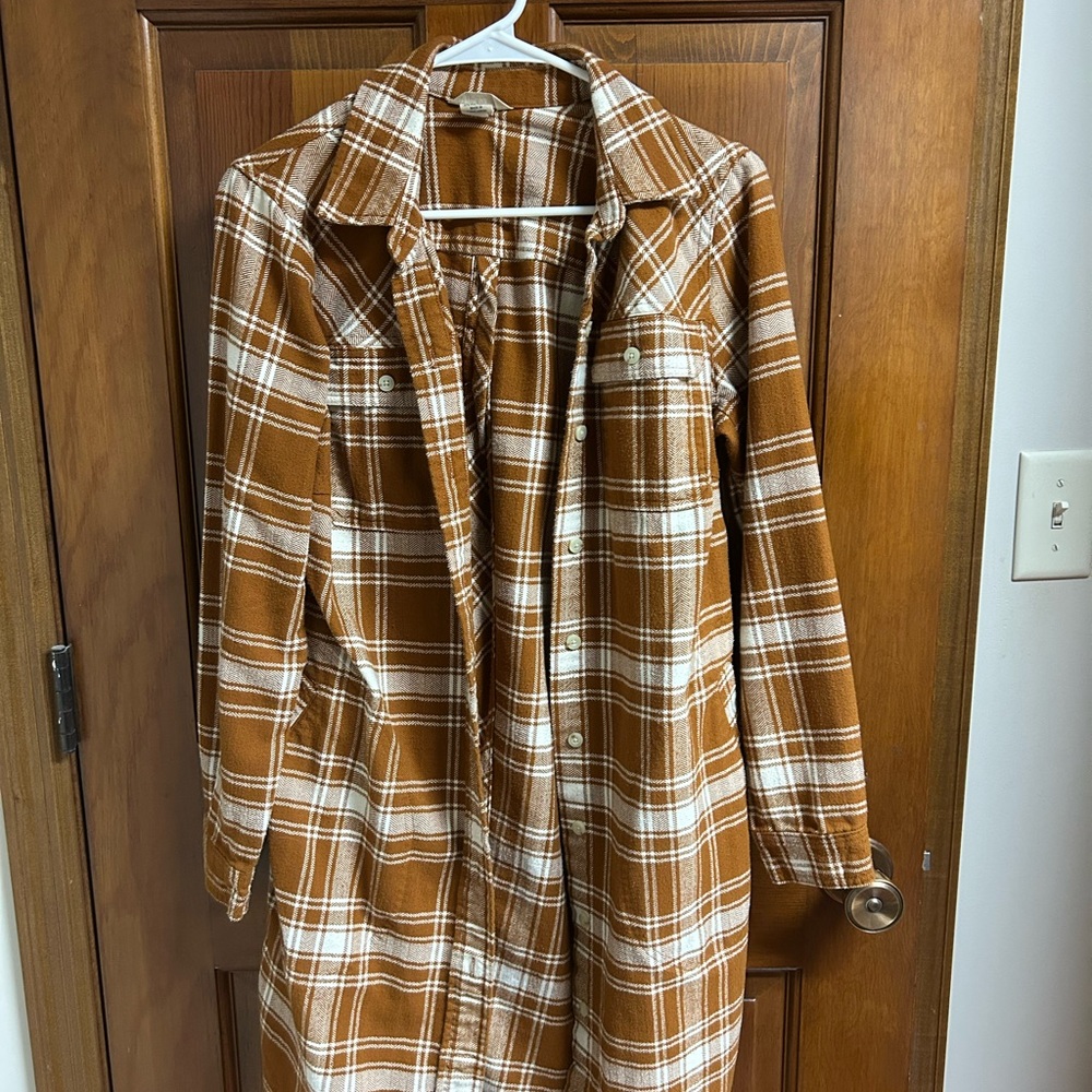 Duluth Trading Co Plaid Long Coat